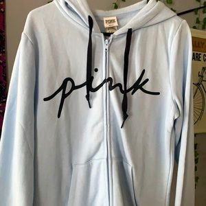 Victoria's Secret PINK light blue zip up jacket